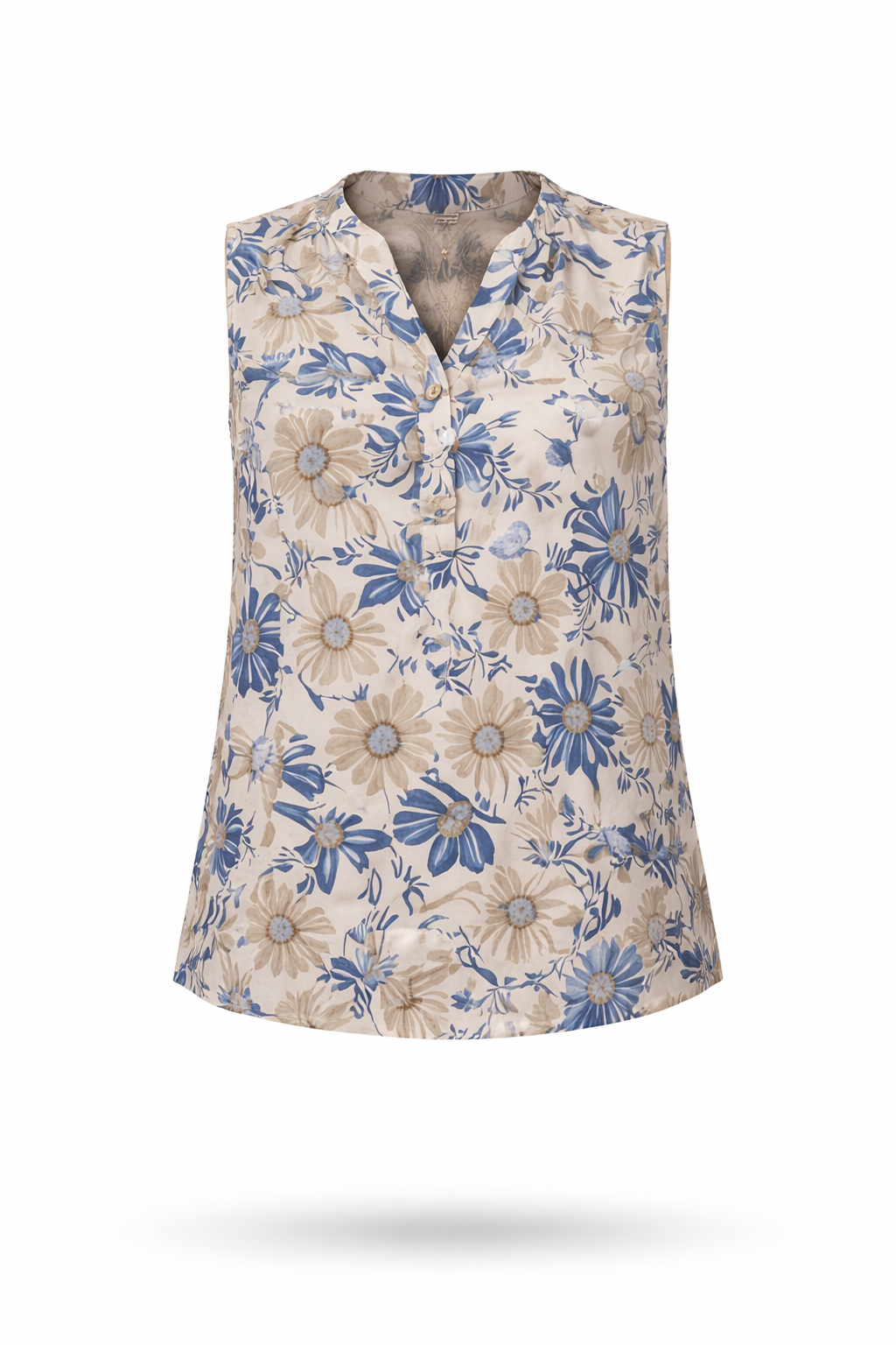 Floral Cotton Sleeveless Blouse | FRANSA