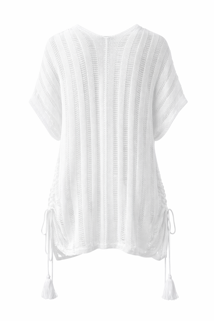 Lightweight Beach Cover-Up Tunic – V-Neck Relaxed Fit | Easy Care Summer Layer