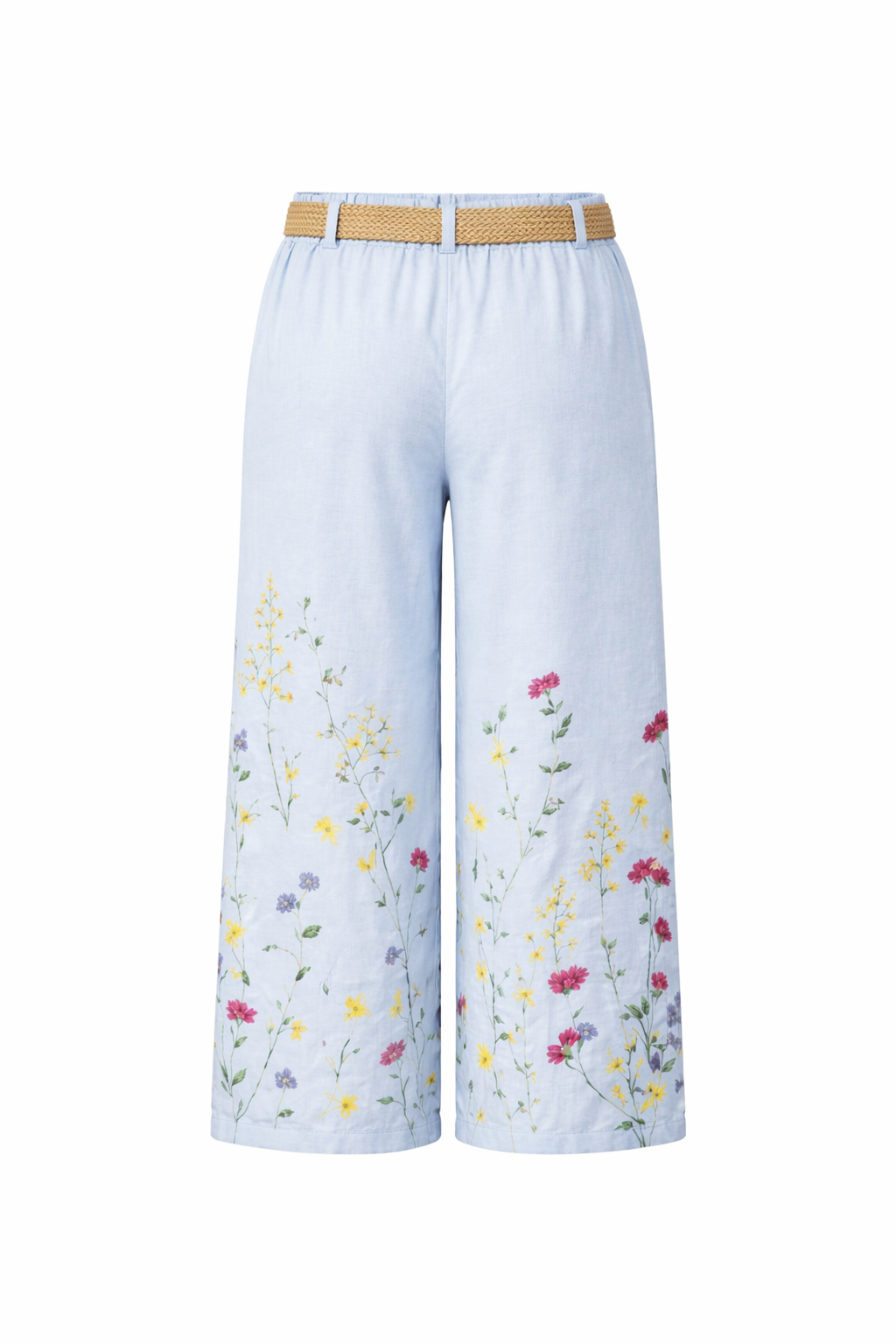 Sorella Floral Linen Pants with Belt