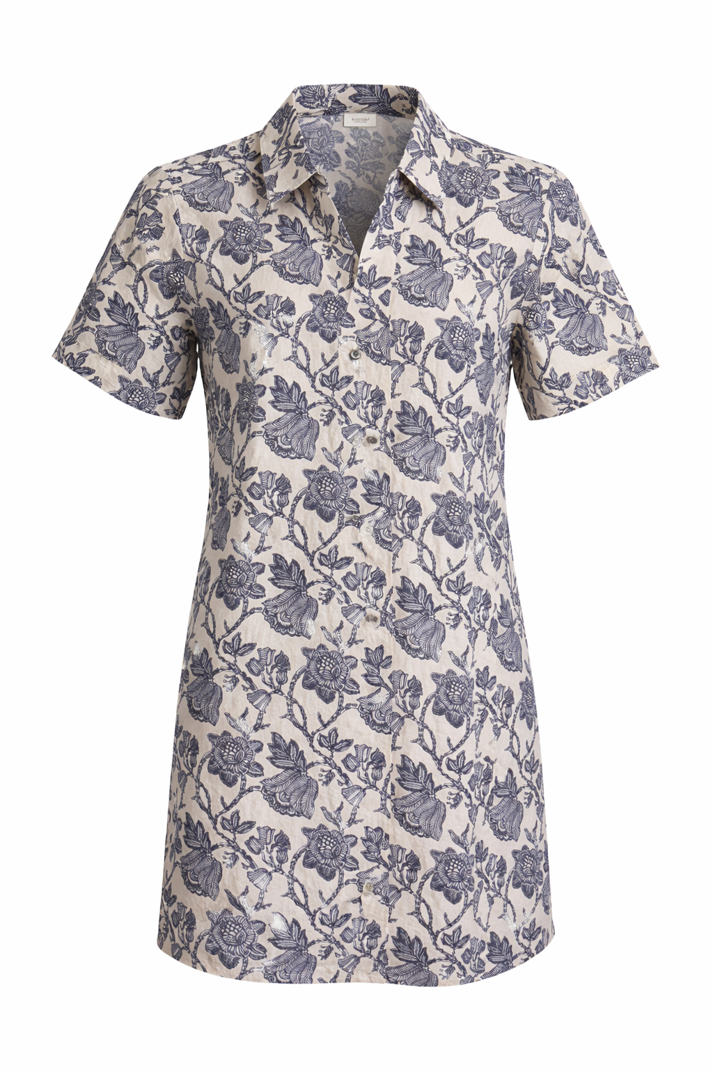 Floral Linen Blend Shirt Dress