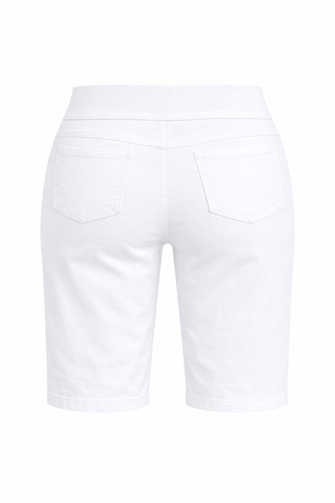 White Point Zero Pull-On Tummy Control Denim Shorts – Stretch Comfort Fit