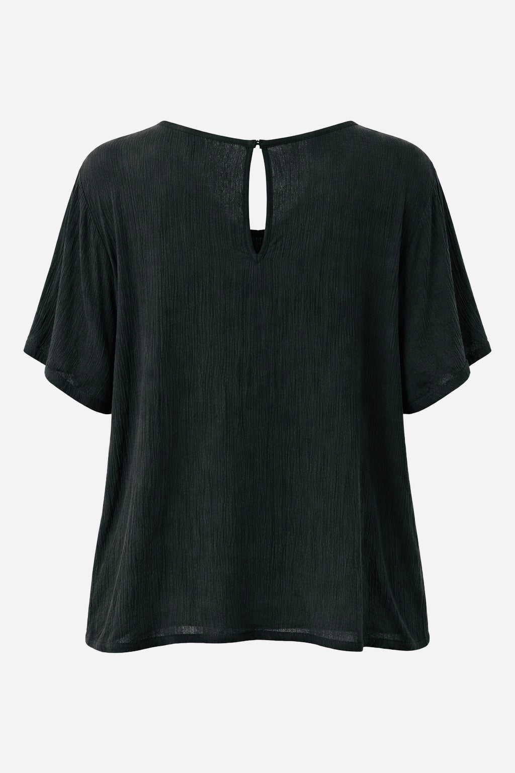 Short Sleeve Crepe Lightweight & Flowy Top | Blue or Black