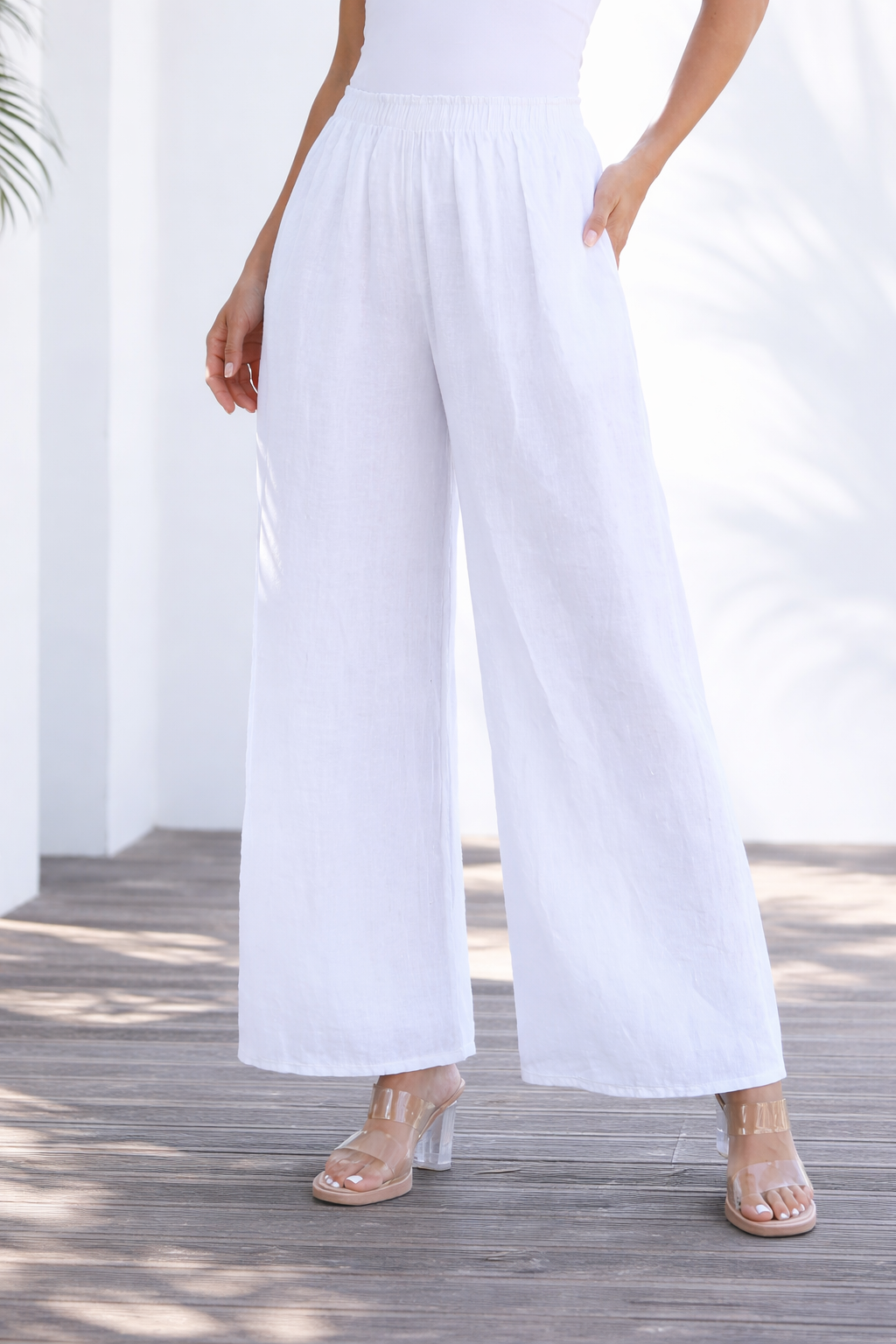 Coastal Linen Pant - white