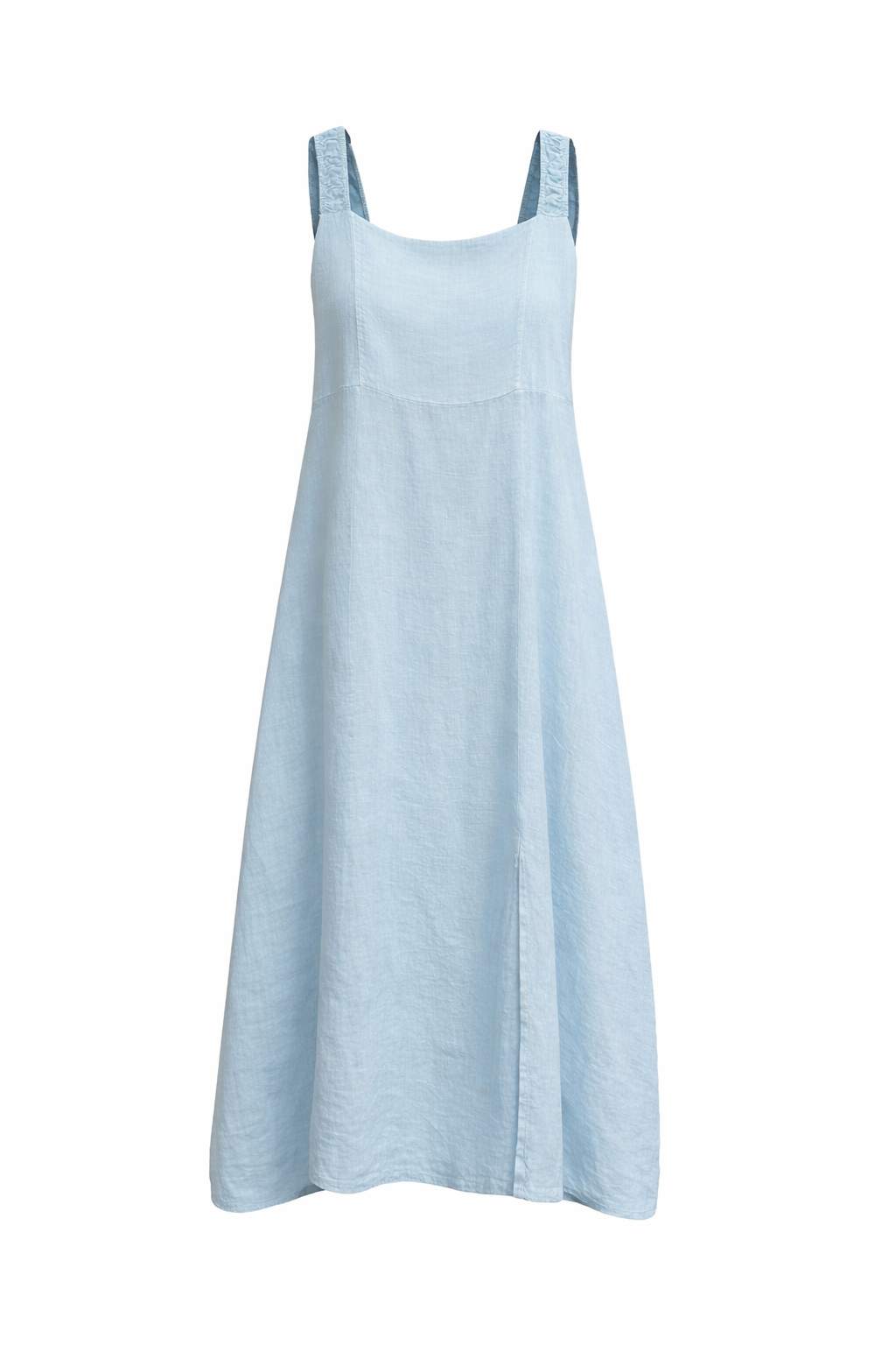 Classic Linen Maxi Dress With Side Split - Sky Blue | Eternelle