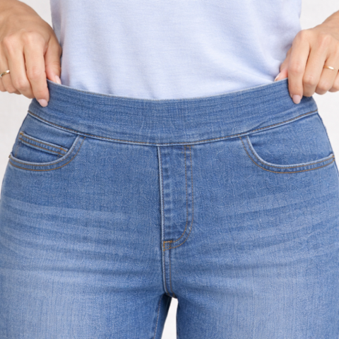 Point Zero Pull-On Tummy Control Denim Shorts – Stretch Comfort Fit