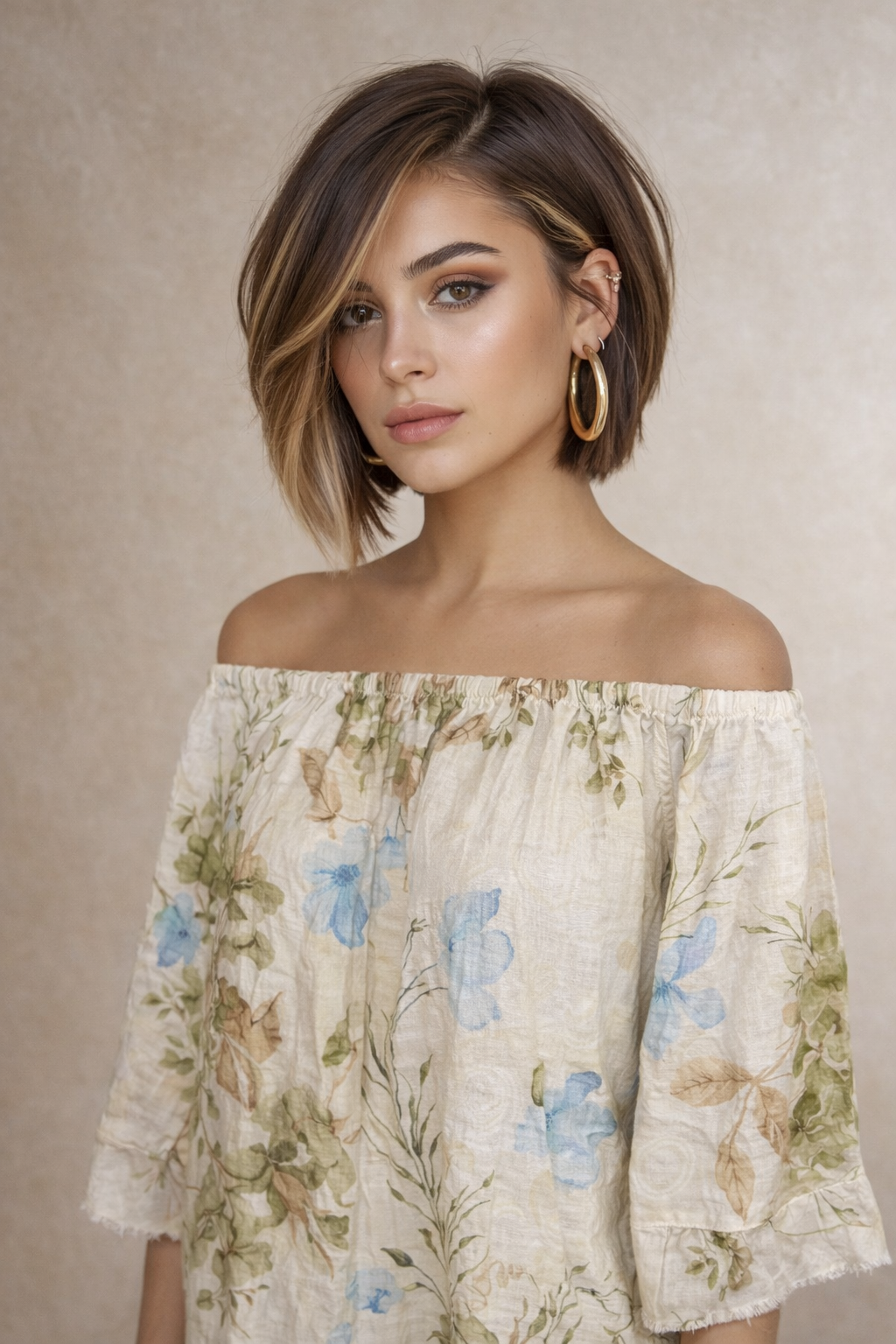 Floral Linen Ruffle Hem Dress by Sorella