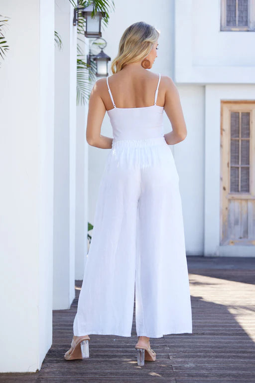 Coastal Linen Pant - white