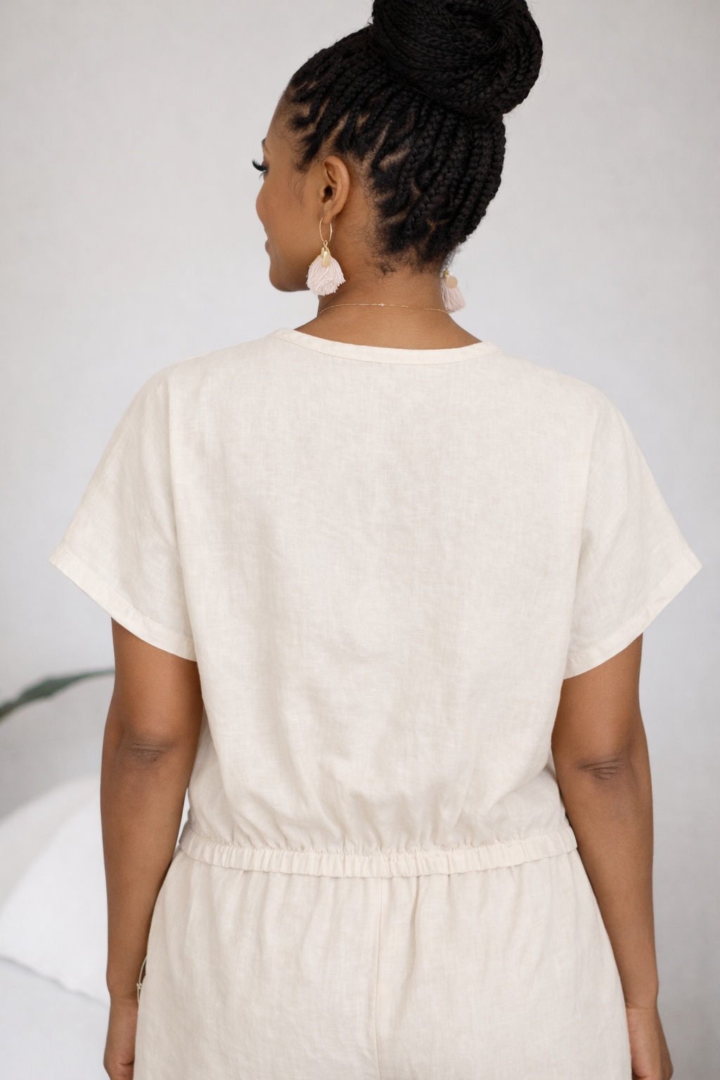 Linen Blend Wrap Blouse | ETERNELLE {more colours}
