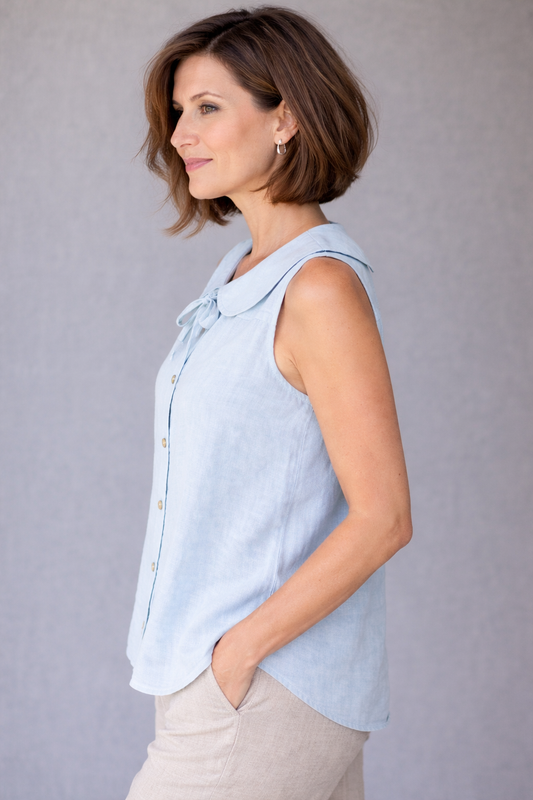 Bella Amour Linen Collar Blouse