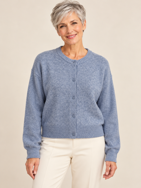 JJXX Blue Button-Front Cardigan
