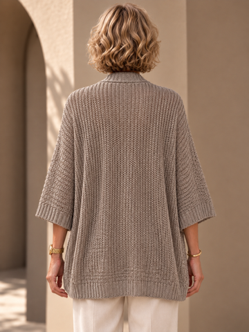 Italian Shimmer Open-Knit Cardigan