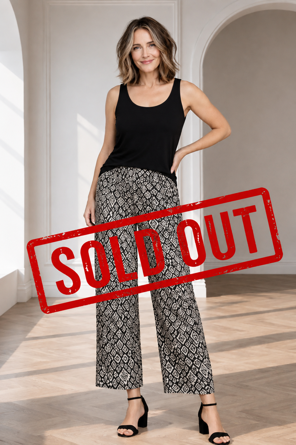Black Diamond Pull-On Trousers for Women | ICHI