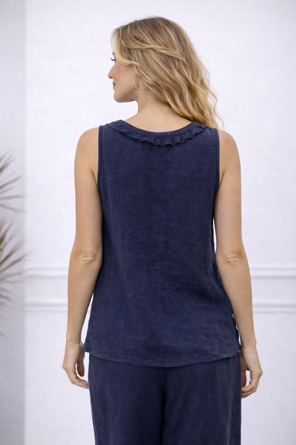 Juliet’s Frill Tank - Navy