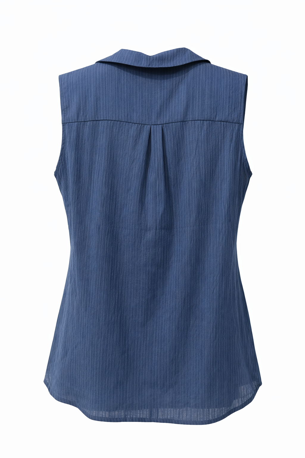 Sleeveless Collared Blouse Navy | FRANSA