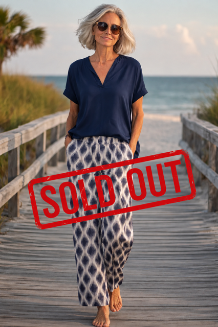 Sodalite Print Pull-On Pant by ICHI