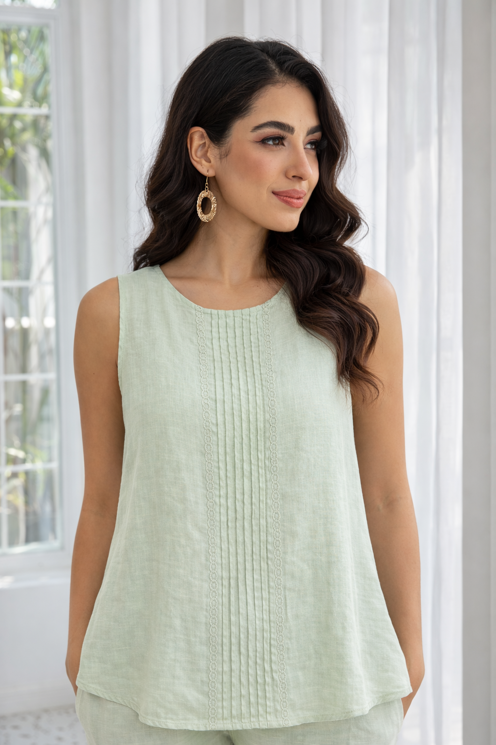Daphne’s Stitched Detail Top - Mint