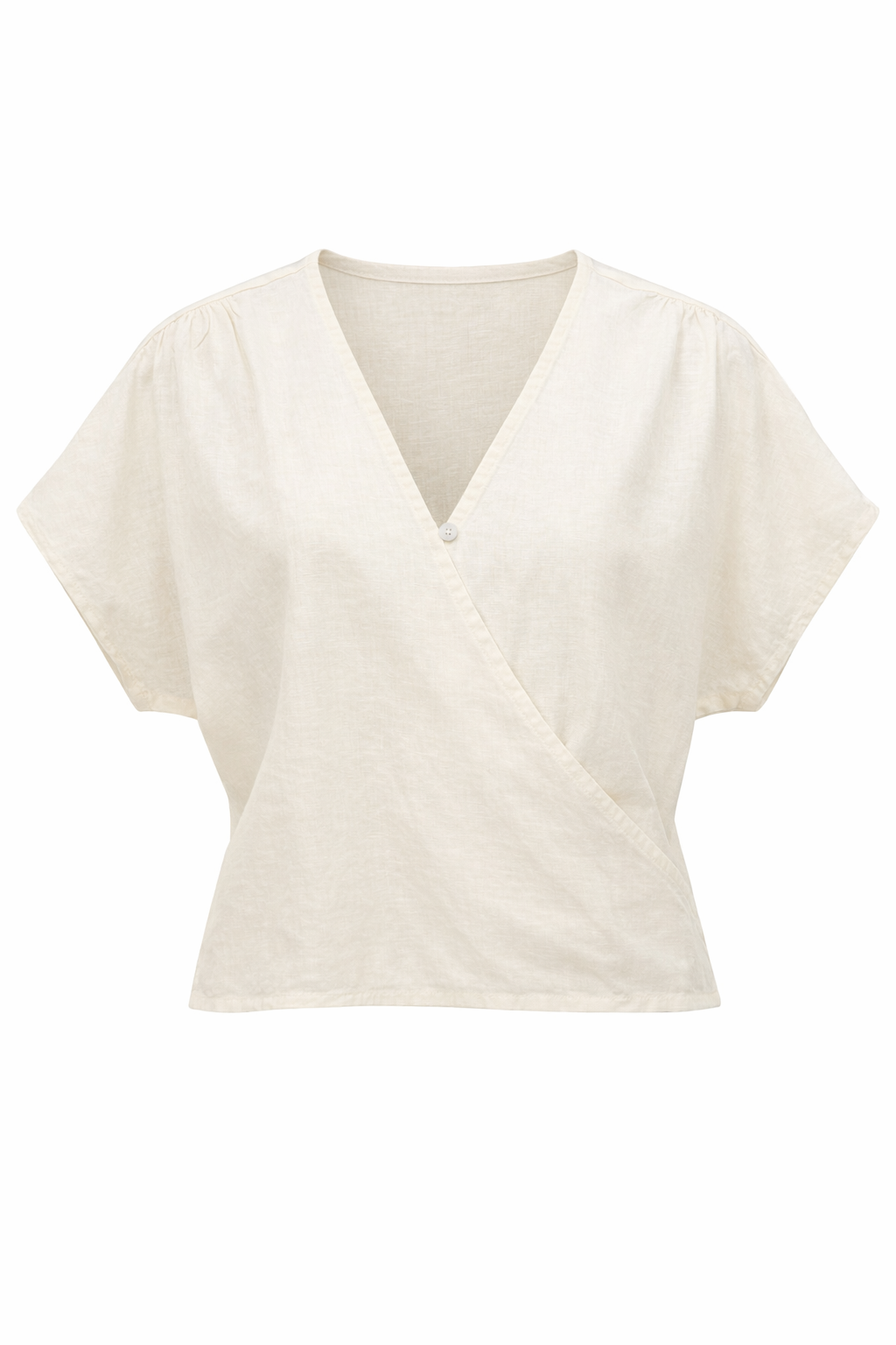 Linen Blend Wrap Blouse | ETERNELLE {more colours}