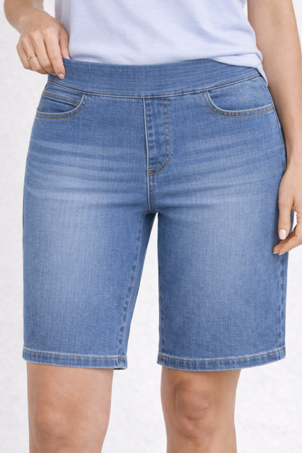 Point Zero Pull-On Tummy Control Denim Shorts – Stretch Comfort Fit