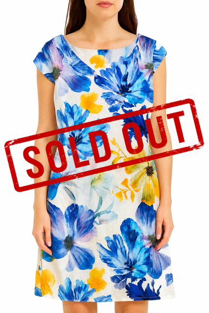 Italian Floral Shift Dress – Lightweight Cap Sleeve Summer Dress