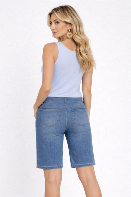 Point Zero Pull-On Tummy Control Denim Shorts – Stretch Comfort Fit