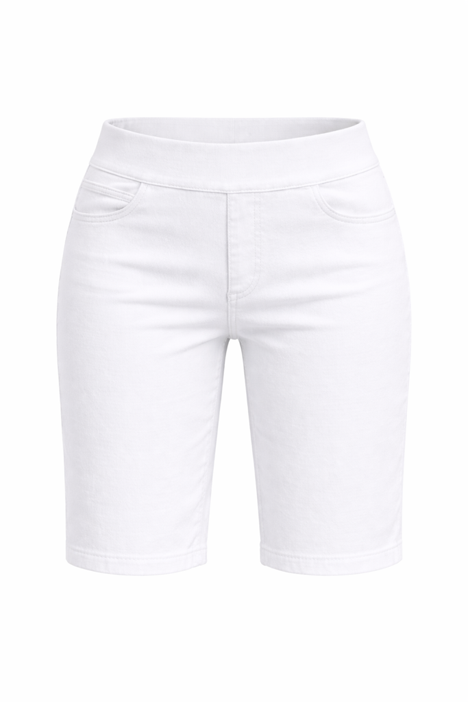 White Point Zero Pull-On Tummy Control Denim Shorts – Stretch Comfort Fit