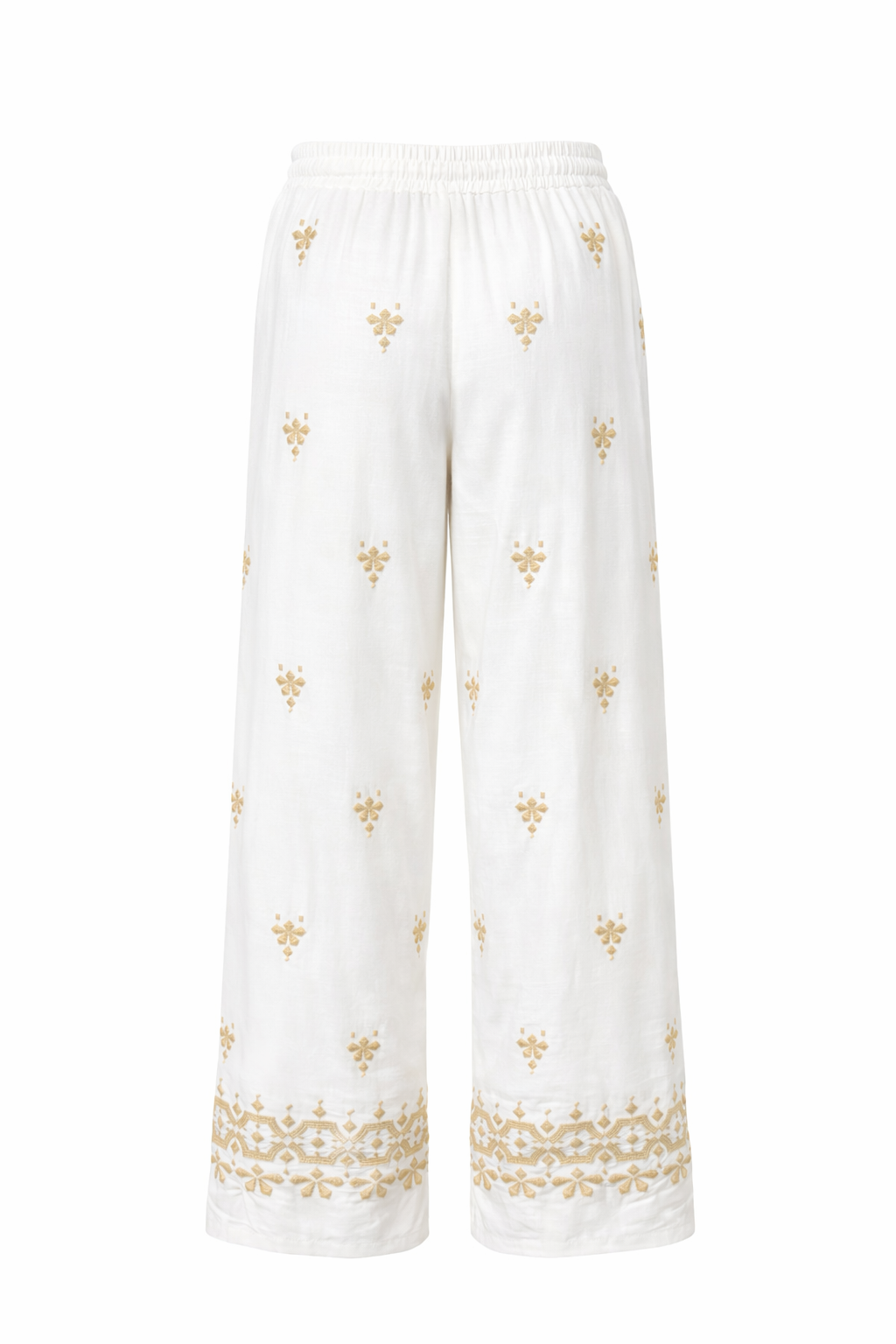Embroidered Linen Blend Pants | PAPA VANCOUVER