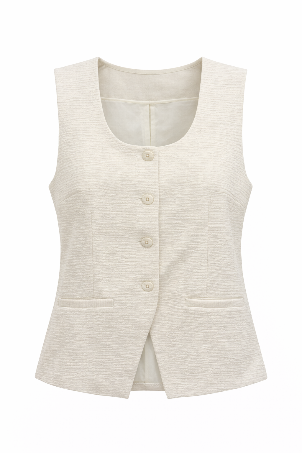 Almond Milk Tailored Vest | ICHI