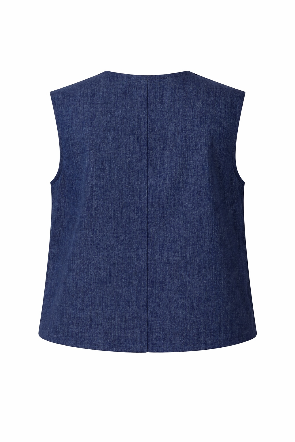 Classic Indigo Button Front Vest | ICHI