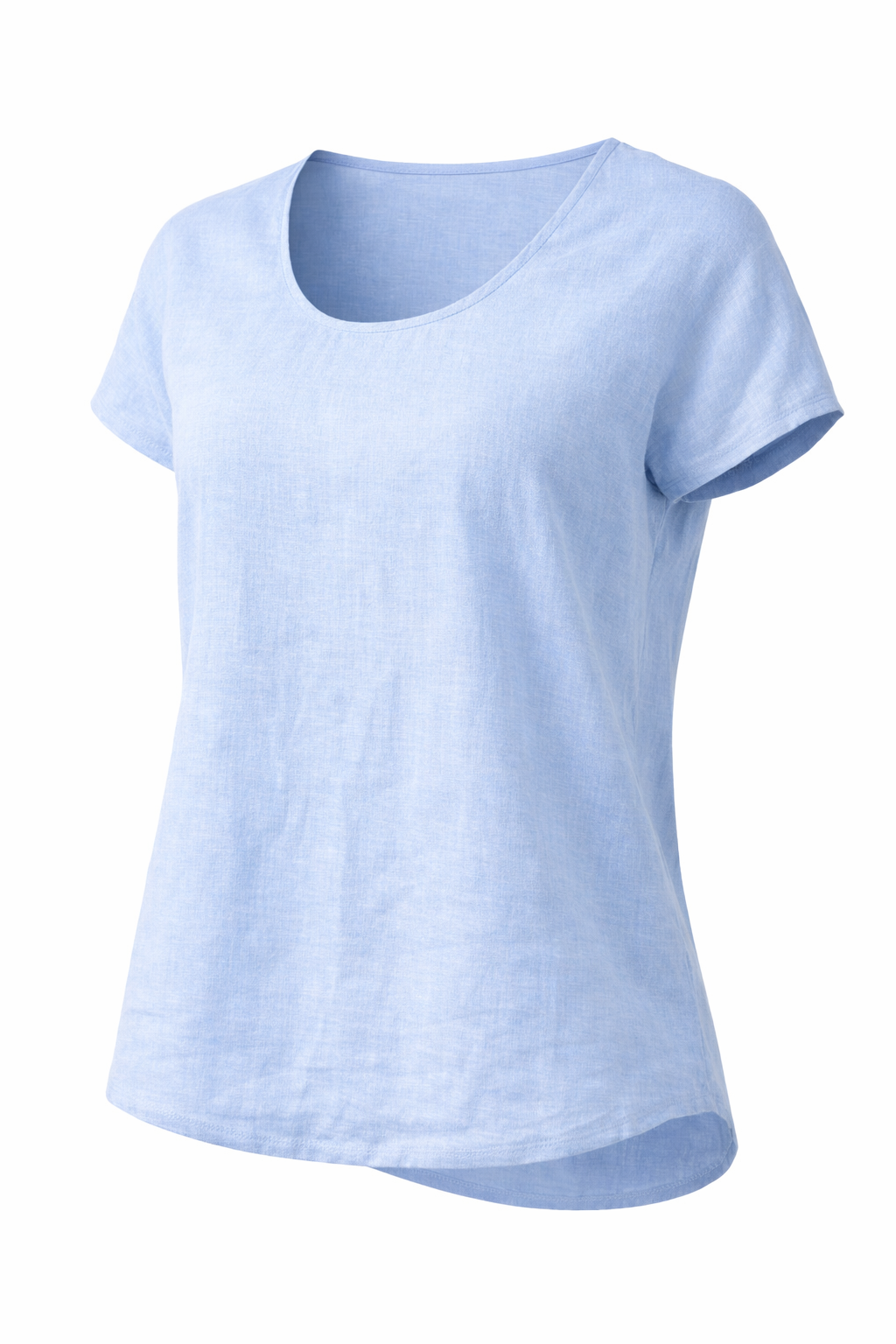 Light Blue Linen Blend Top for Women |