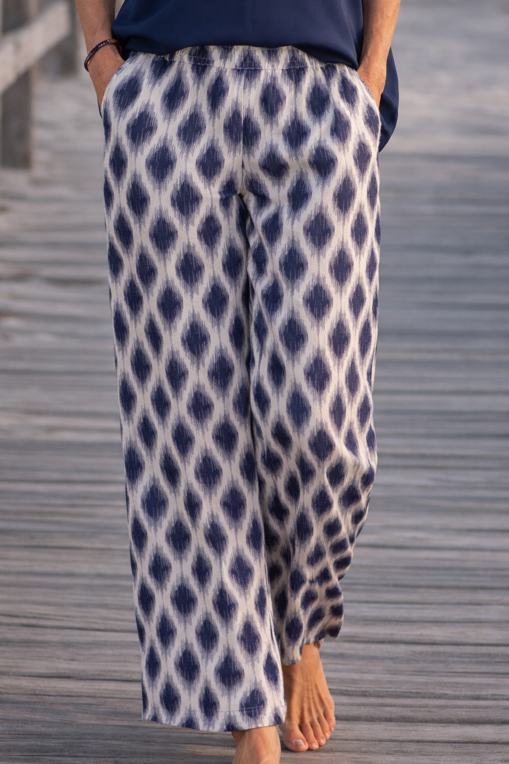 Sodalite Print Pull-On Pant by ICHI