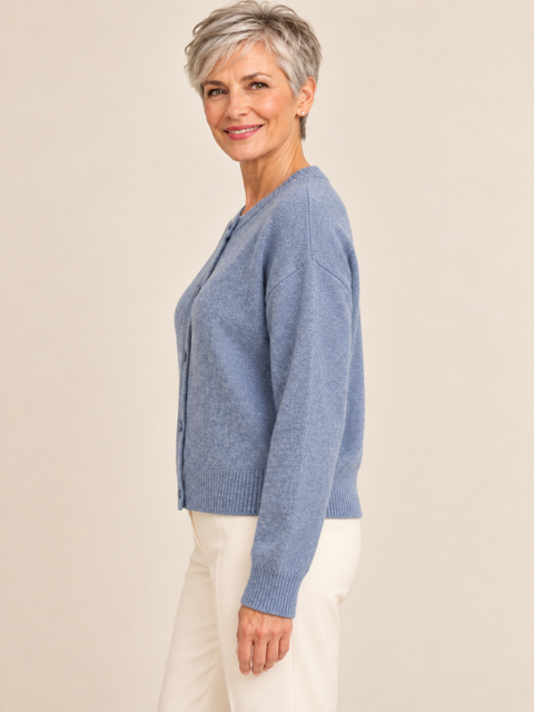 JJXX Blue Button-Front Cardigan