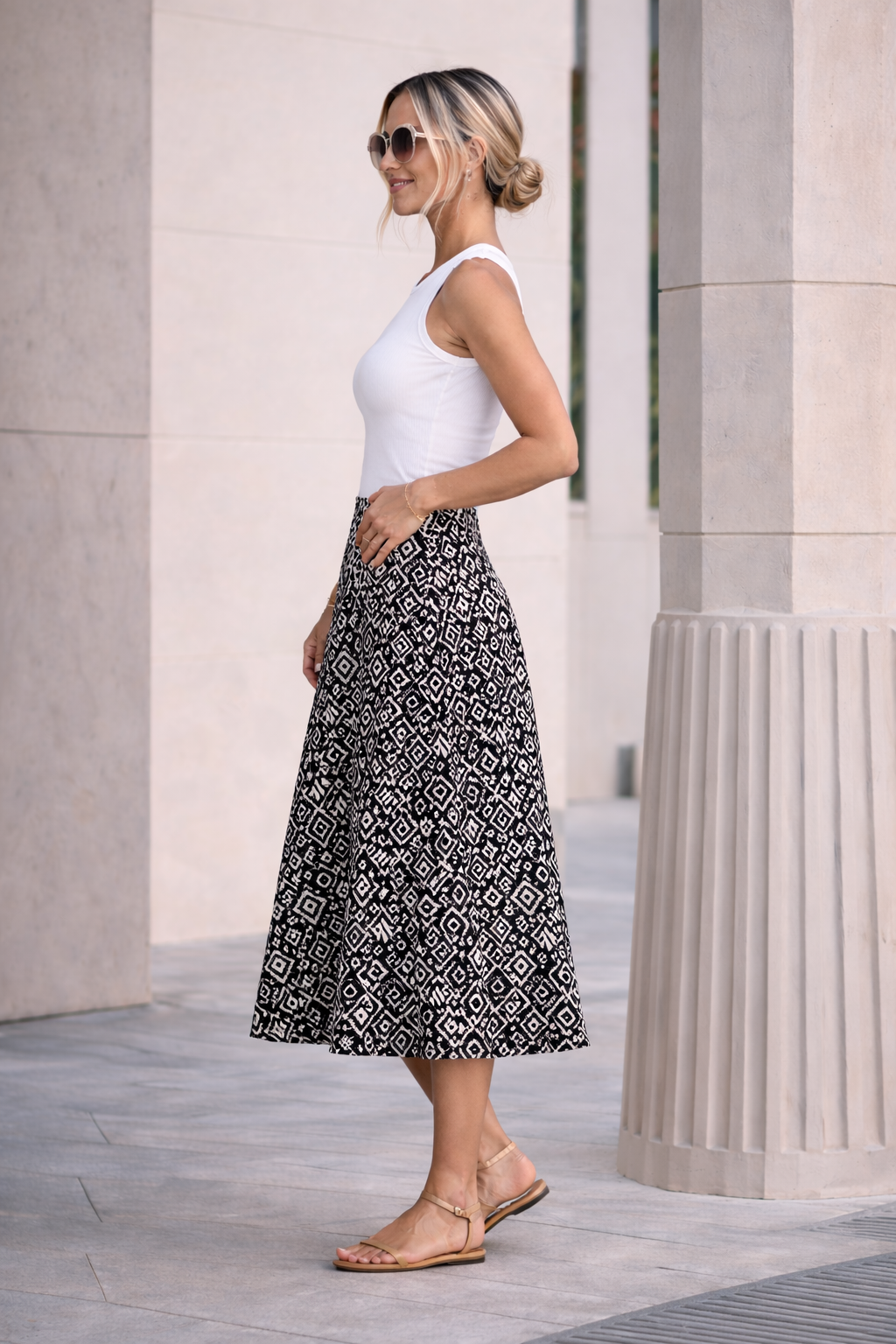 A-Line Midi Skirt | ICHI