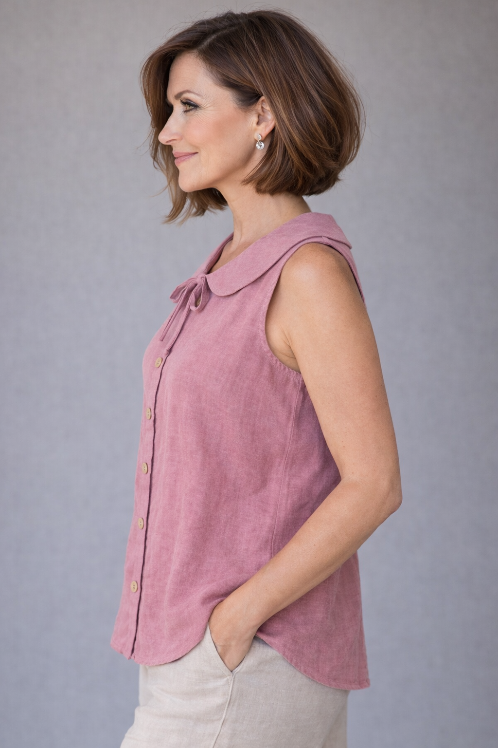 Bella Amour Linen Collar Blouse