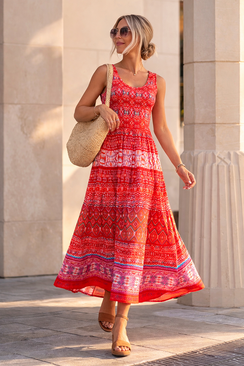 Sunset Boho Printed Maxi Dress | SORELLA