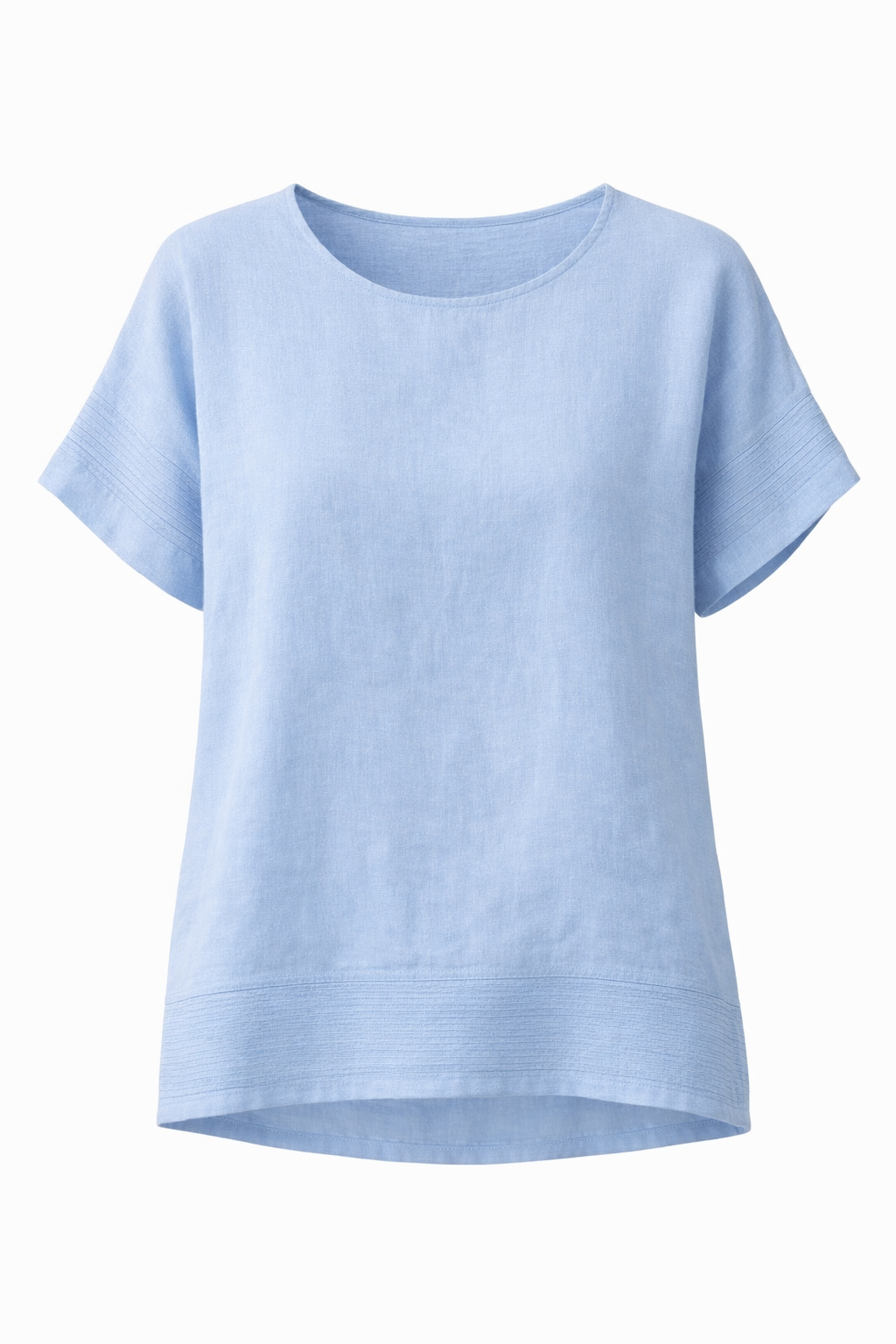 Sky Blue Linen Relaxed Fit Top