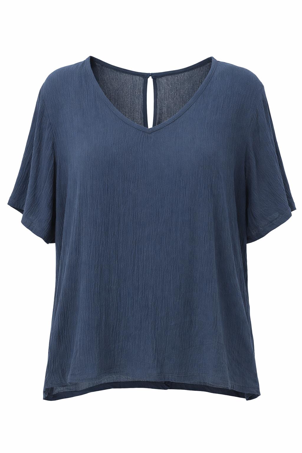 Short Sleeve Crepe Lightweight & Flowy Top | Blue or Black