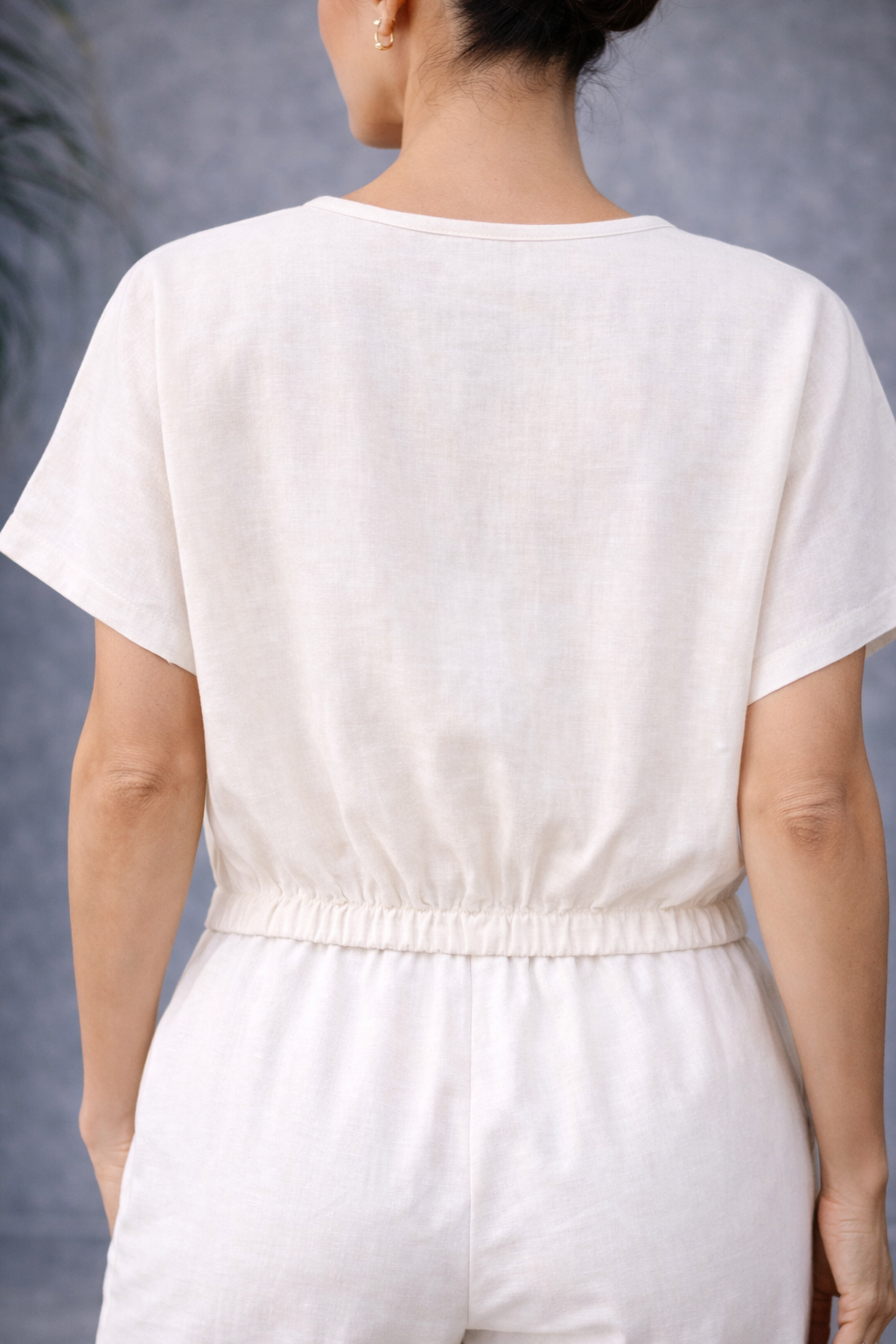 Linen Blend Wrap Blouse | ETERNELLE {more colours}