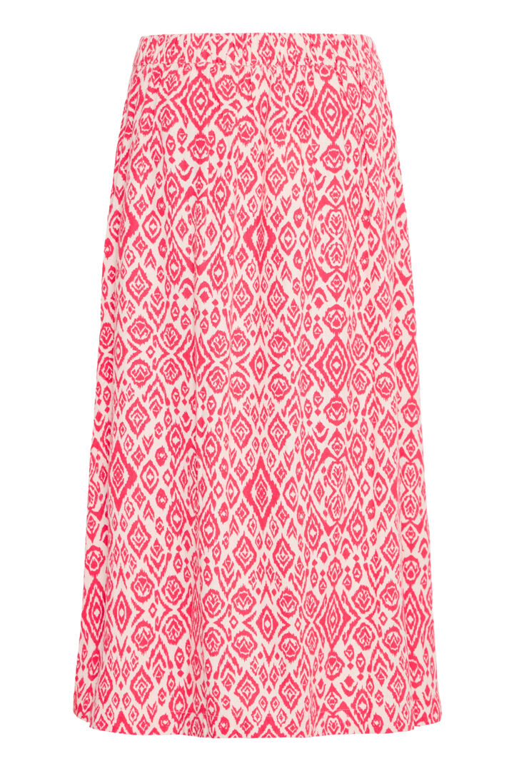 A-Line Midi Skirt | ICHI - Coral