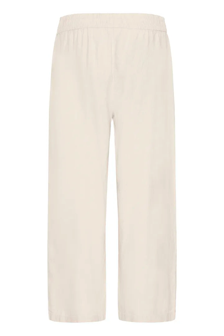 Lightweight Linen Blend Capris Natural | b.young