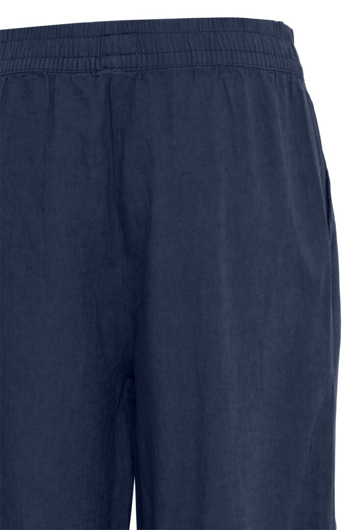Lightweight Linen Blend Capris Navy | b.young