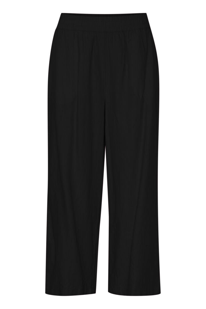 Lightweight Linen Blend Capris Black | b.young