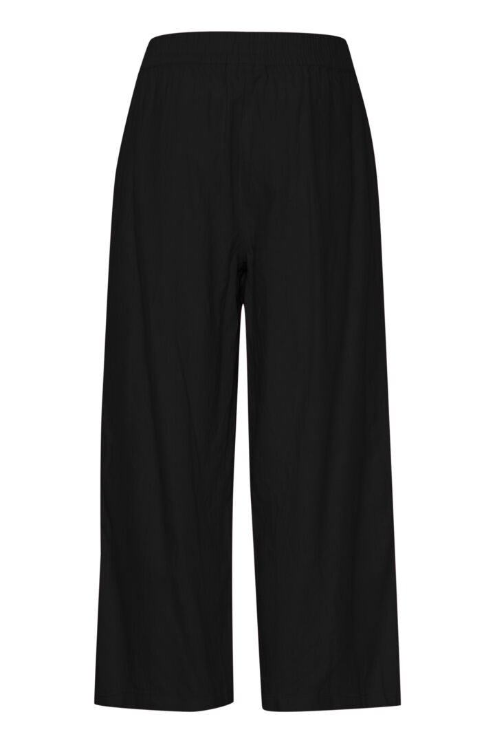 Lightweight Linen Blend Capris Black | b.young