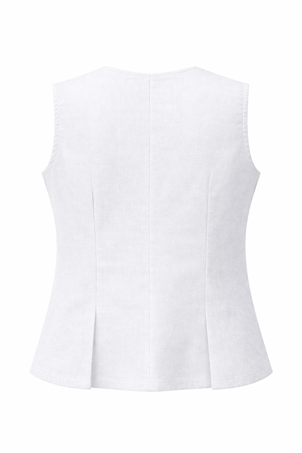 White European Linen Blend Sleeveless Button Front Top – Flattering A-Line Fit | Lightweight Summer Layer (Copy)