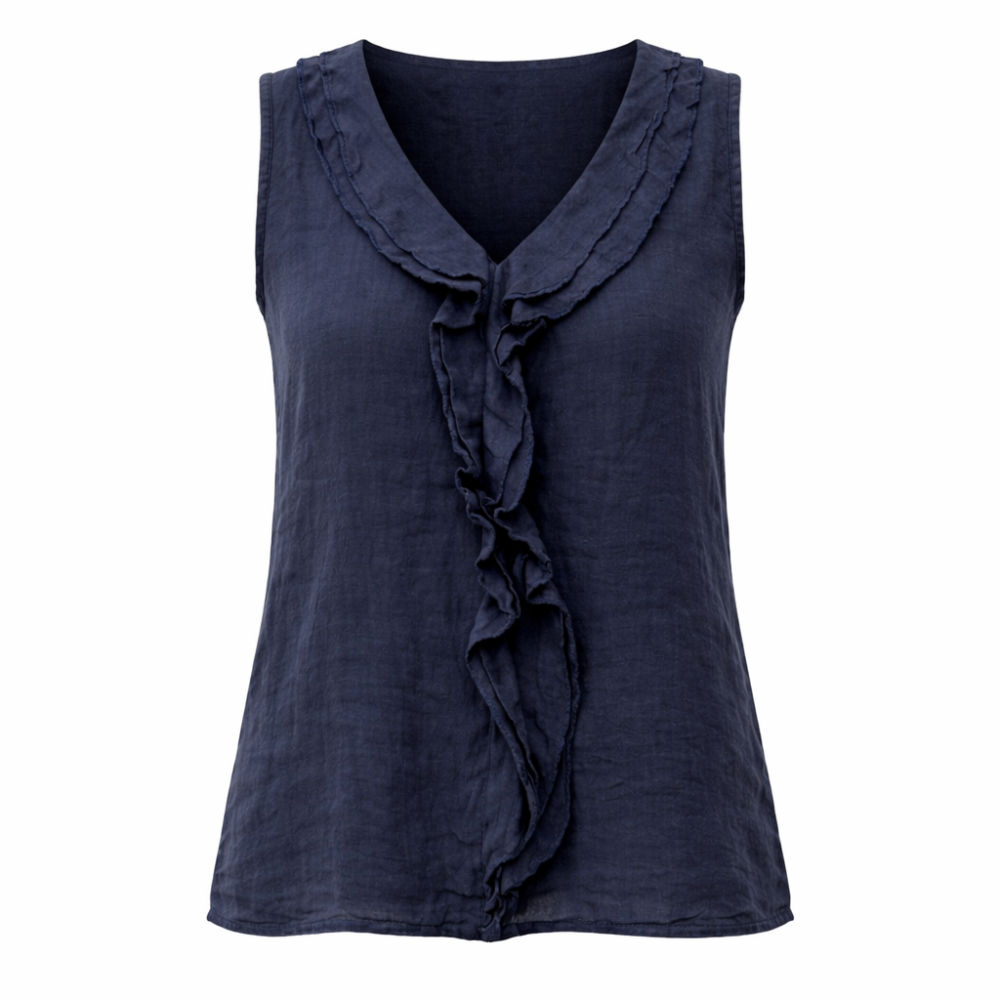 Juliet’s Frill Tank - Navy