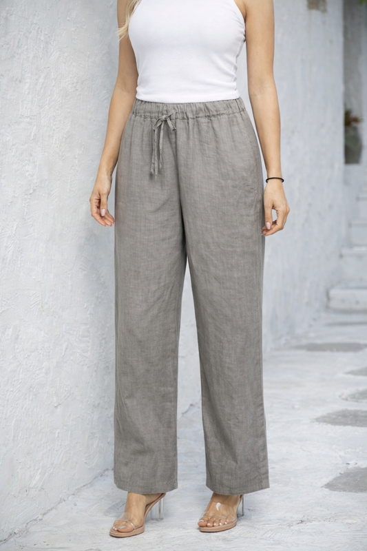 Anita's Relaxed Linen Pants - Fango