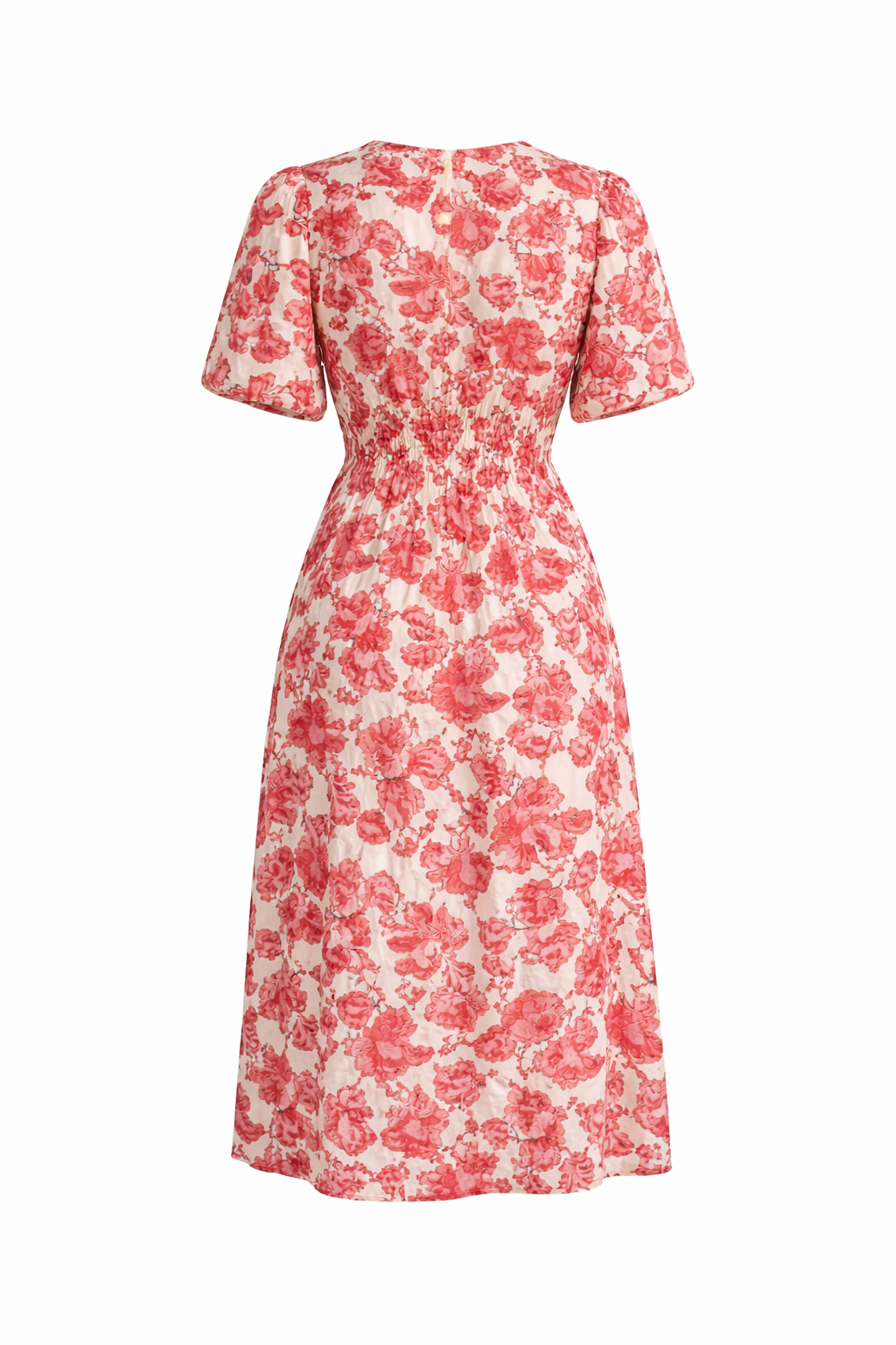 Red Floral Linen Midi Dress | B.young